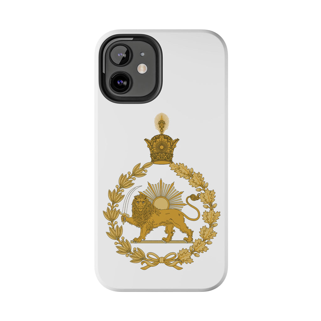 Golden Lion Emblem Tough iPhone series white SPOKE  Case -قاب گوشی آیفون طرح نشان شاهنشاهی پهلوی