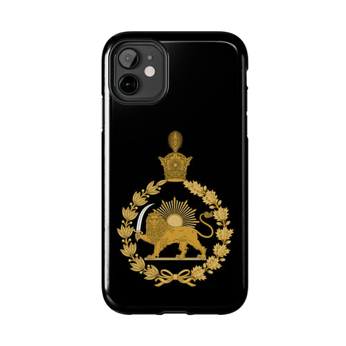 Golden Lion Emblem Tough iPhone series black SPOKE   Case - قاب گوشی ایفون طرح نشان شاهنشاهی پهلوی