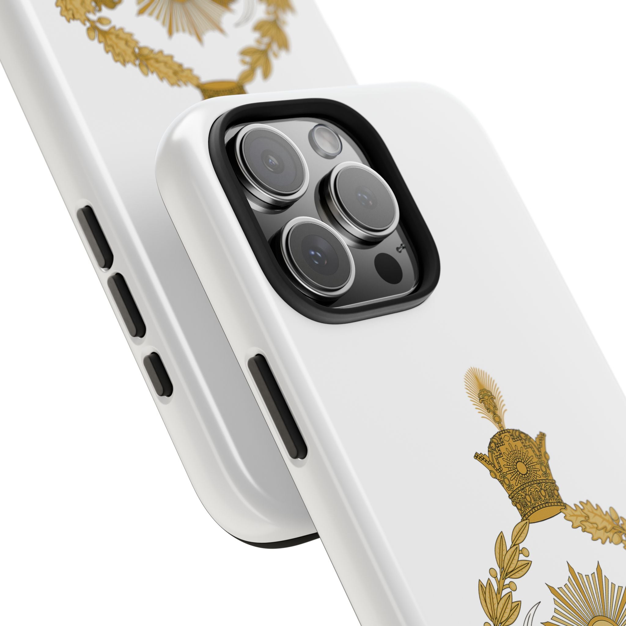 Golden Lion Emblem Tough iPhone series white SPOKE  Case -قاب گوشی آیفون طرح نشان شاهنشاهی پهلوی
