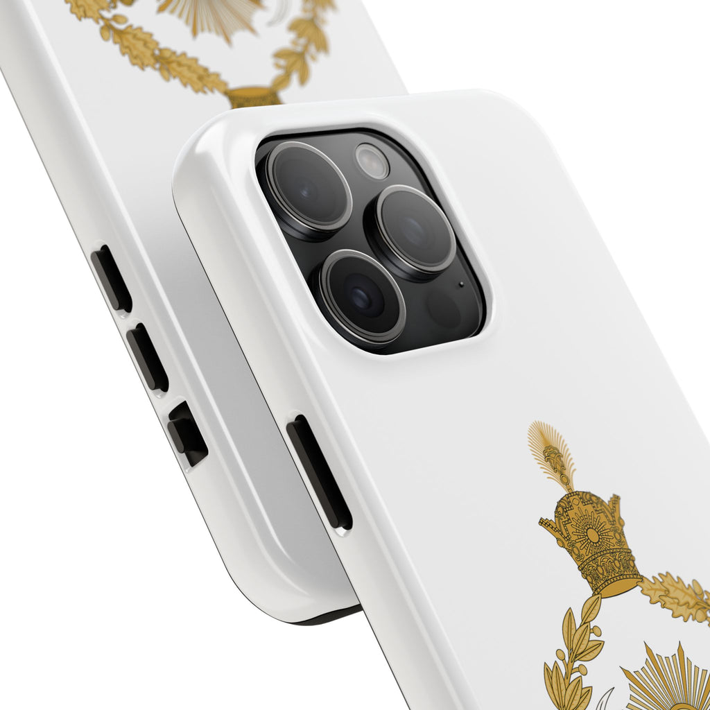 Golden Lion Emblem Tough iPhone series white SPOKE  Case -قاب گوشی آیفون طرح نشان شاهنشاهی پهلوی
