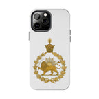 Golden Lion Emblem Tough iPhone series white SPOKE  Case -قاب گوشی آیفون طرح نشان شاهنشاهی پهلوی